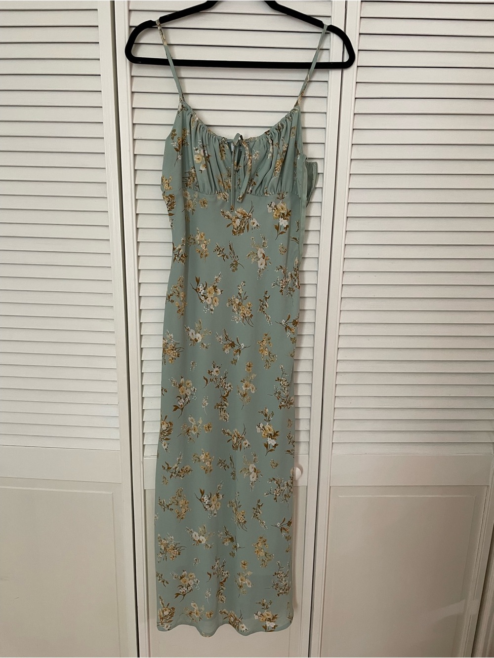 The Workshop Sage Green Floral Midi Slip Dress, Sundress